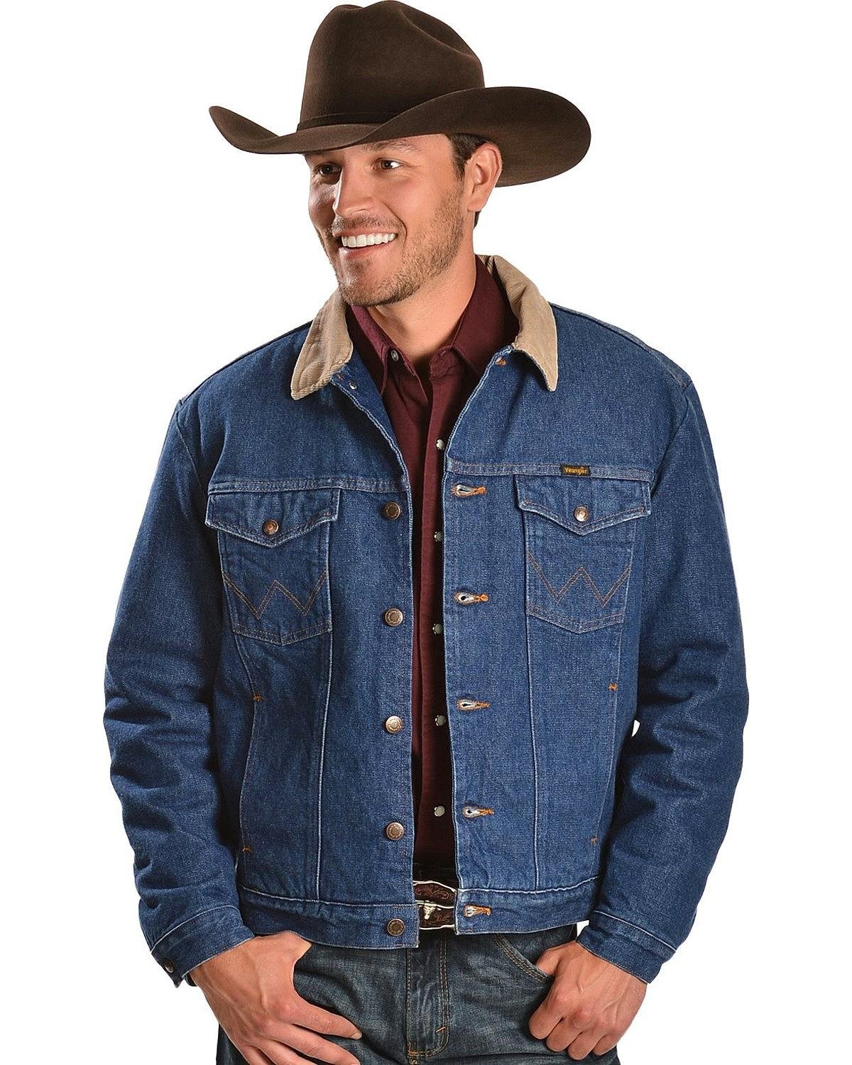 Wrangler men's Western style lined denim jacket