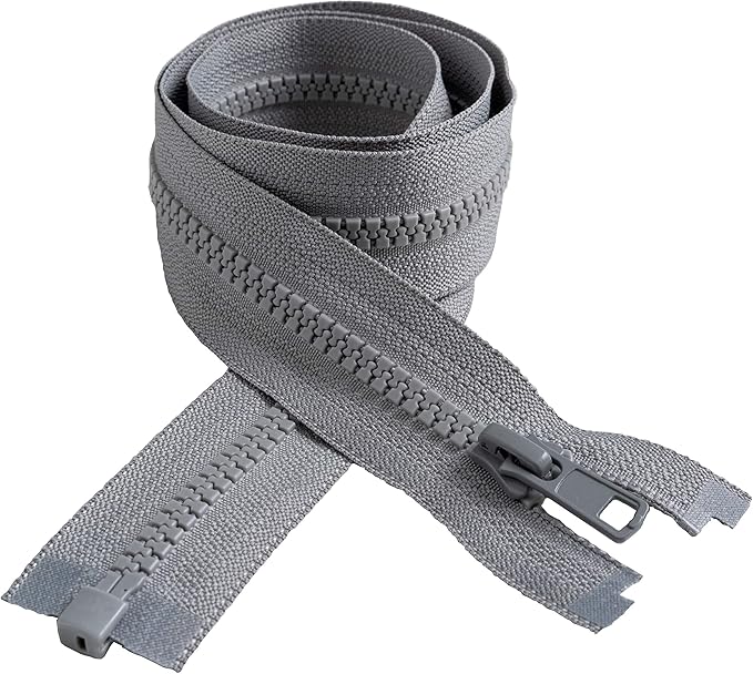 ipea 拉链长度 100 厘米 – 颜色灰色 – 2 件 – 链子尺寸 #5 – 可