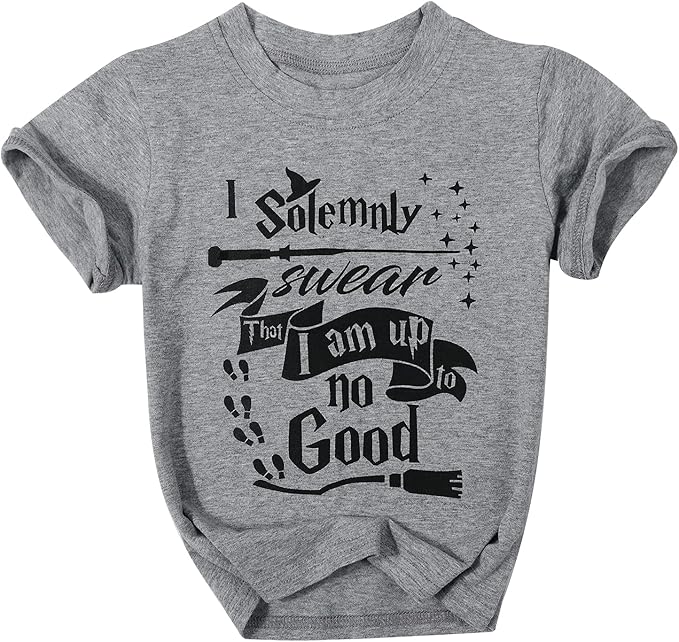 幼儿男孩女孩 i solemnly swear that i am up to no good t 恤紫红色