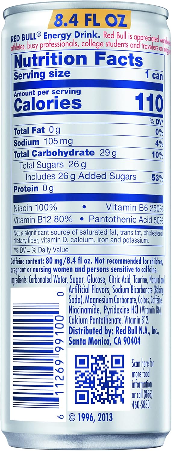 红牛能量饮料 8 4 液体盎司 24 个计数 亚马逊中国 食品
