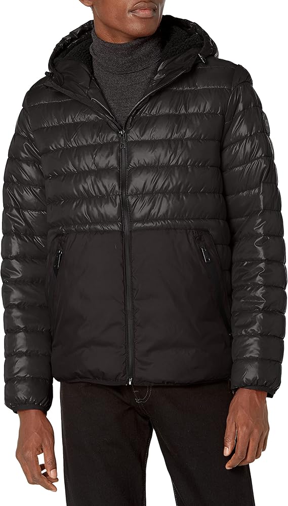 kenneth cole new york 男式绗缝中等重量羽绒服