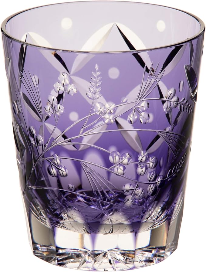 kagami 冰酒玻璃杯 萩和斯基 紫色 230cc/约230毫升 江户玻璃 传统