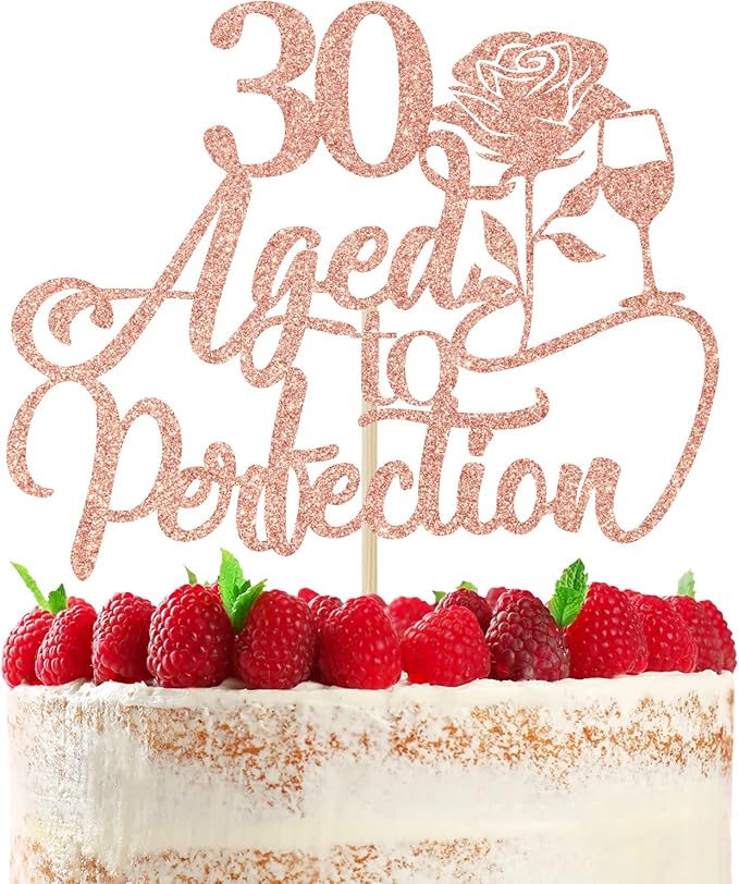 女式 30 岁生日蛋糕装饰,age to perfection/cheers to 30 years 搞笑