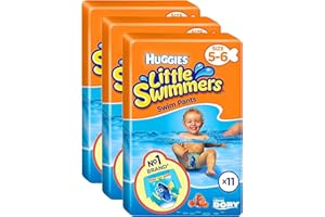 Huggies 小游泳裤尿布尺寸 5-6 婴儿 12-18 千克 33 件装