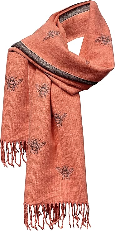 bumble bees 超软围巾,精美流苏可反穿,柔软温暖的围巾,美丽的颜色