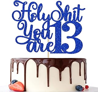 13 蛋糕装饰,正式青少年13岁,13岁,青少年快乐13岁生日装饰蓝色闪光