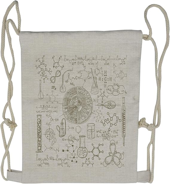 Lunarable 抽绳背包 科学化学实验室分子 白褐色 亚马逊中国 皮具箱包
