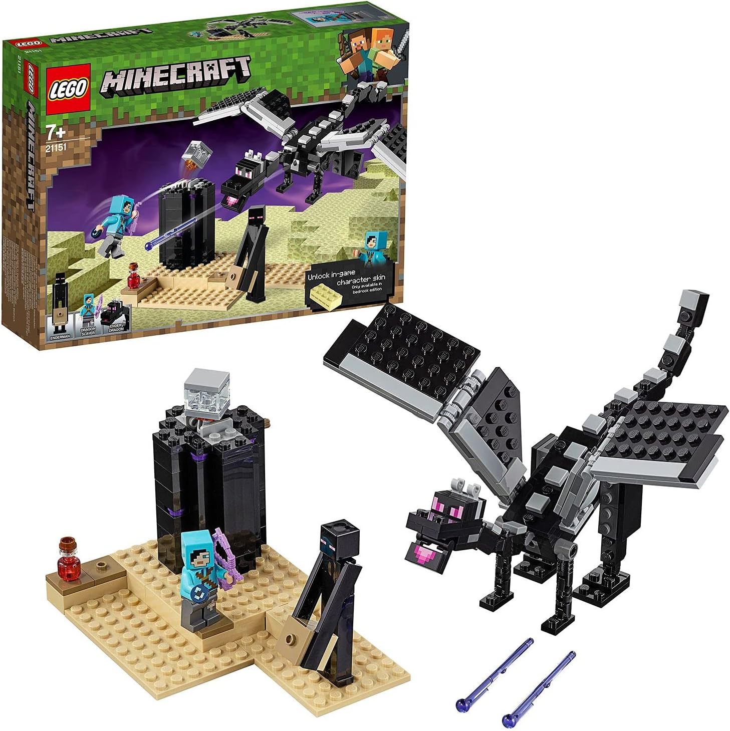 Lego 乐高minecraft我的世界决战末影龙最后的战役 积木玩具男孩 玩具 亚马逊中国