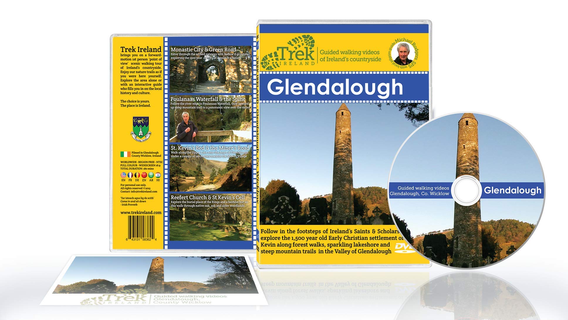 Trek Ireland In Glendalough - 室内虚拟行走健身 DVD - 风景跑步机锻炼 - Embark 穿过爱尔兰自然和当地遗产的旅程。