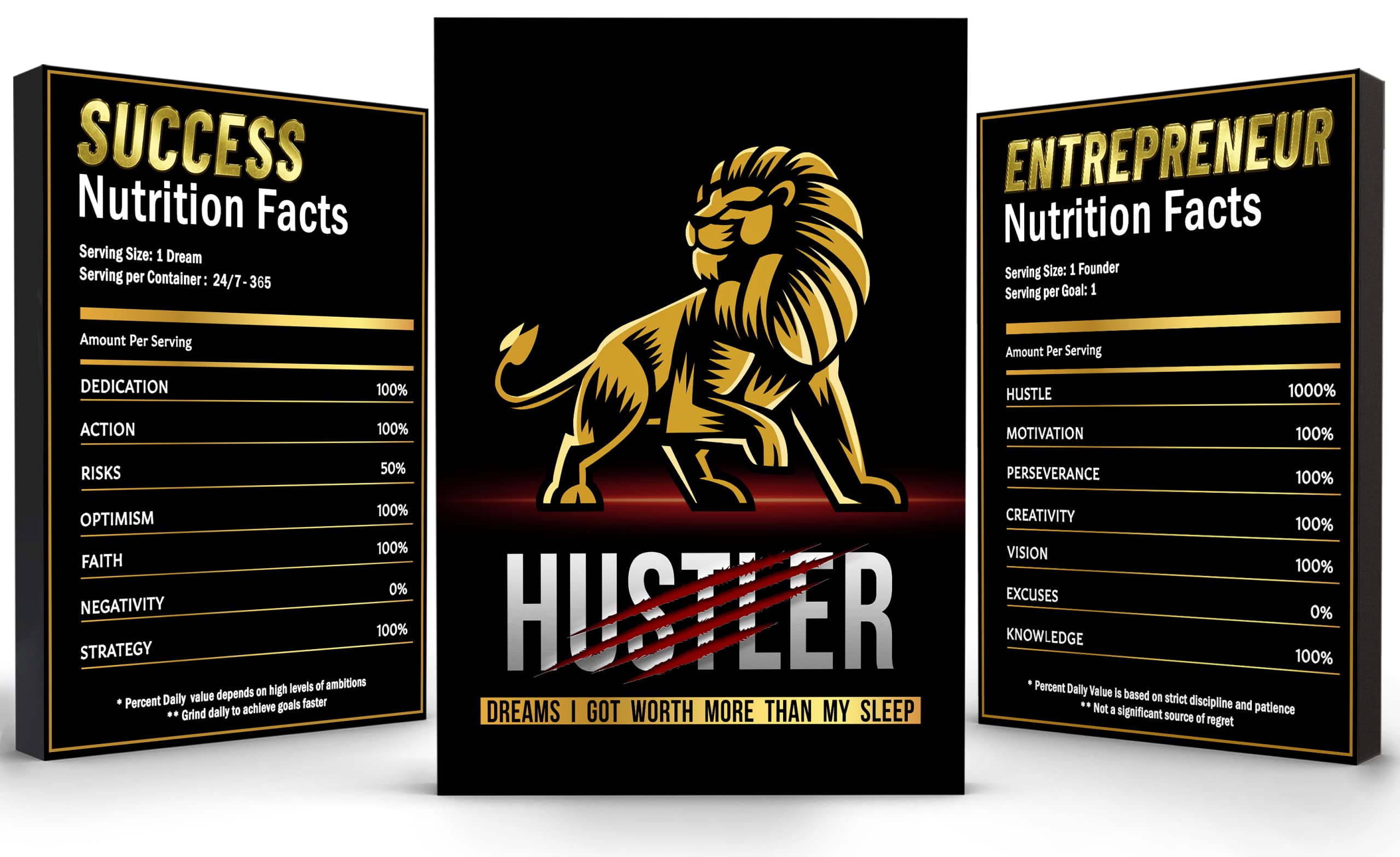 x framed inspirational wall art for office canvas. Entrepreneur success Room decor. Office art motivational poster print. Men's Office decor, Living Room Home Decor Office Gym Children's Bedroom worko