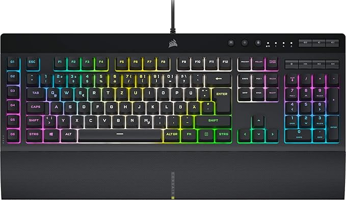 corsair 海盗船 k55 rgb pro xt 有线薄膜游戏键盘(动态 rgb 背光,6