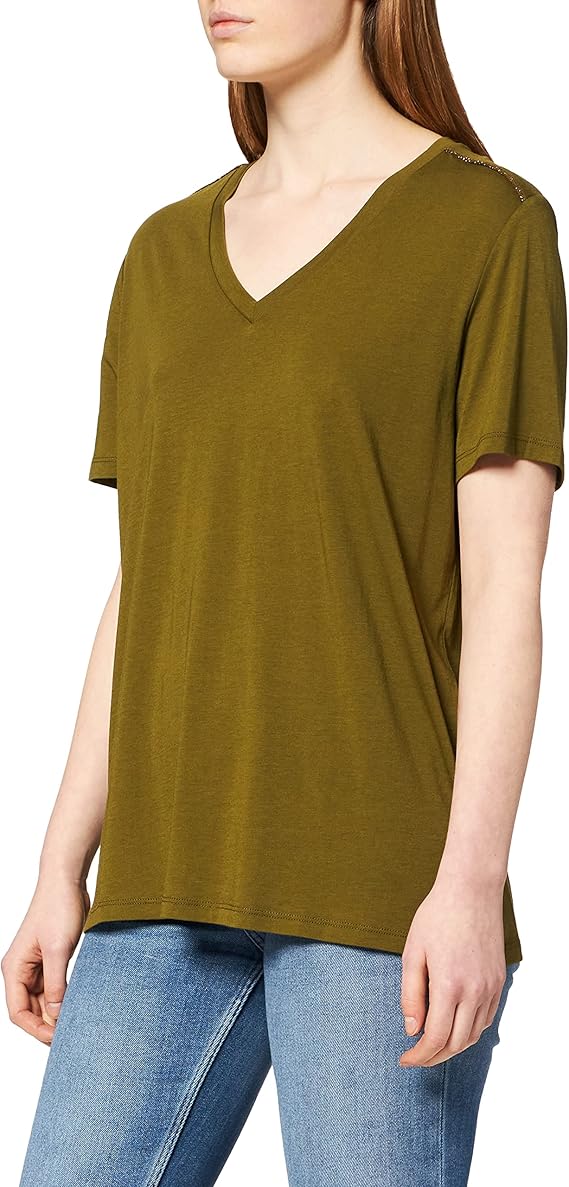 scotch &amp; soda 女式 v 领基本款加大号 t 恤,棉/天丝混纺