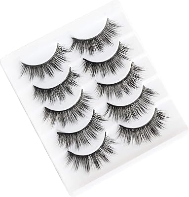 5 对假睫毛自然假睫毛蓬松手工制作睫毛延长带睫毛镊子 (3d304)