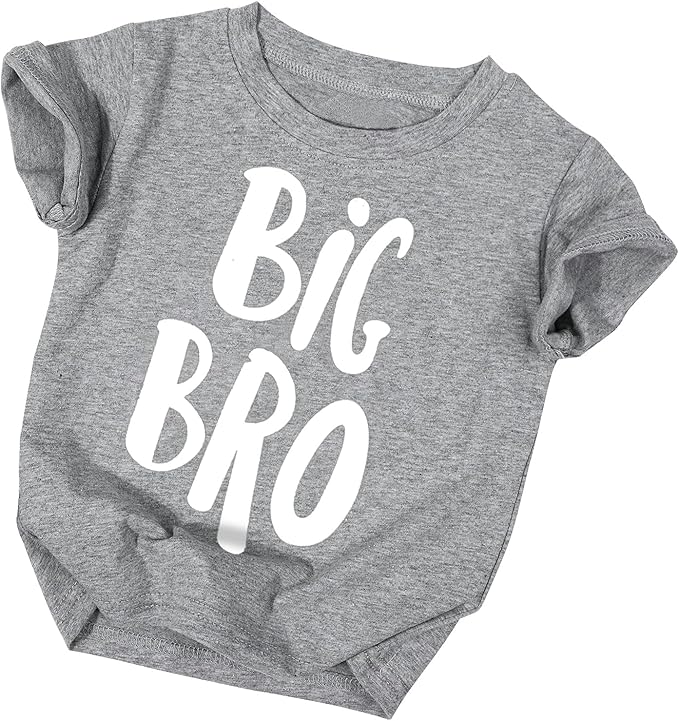 big bro t 恤适合幼儿男童 little brother 图案短袖 t 恤婴儿