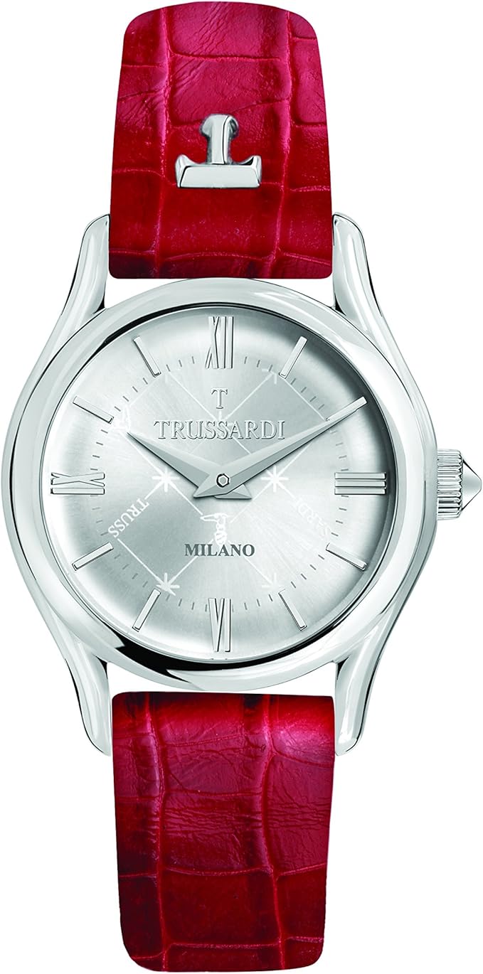 女式"t-light"石英不锈钢皮革休闲手表,颜色:红色(型号:r2451127502)