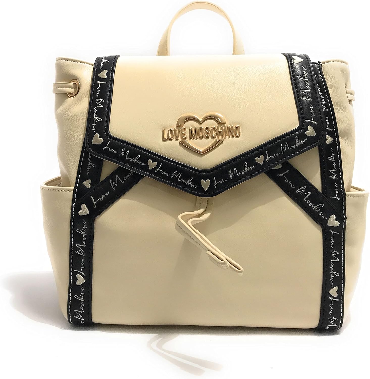 love moschino 女士 borsa avorio   pu nero 背包,多色,均码, 多色