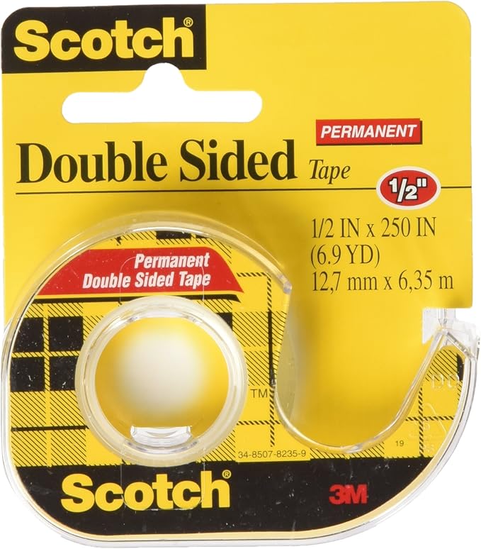 scotch permanent double sided tape, 1/2 x 250 inches (3136)