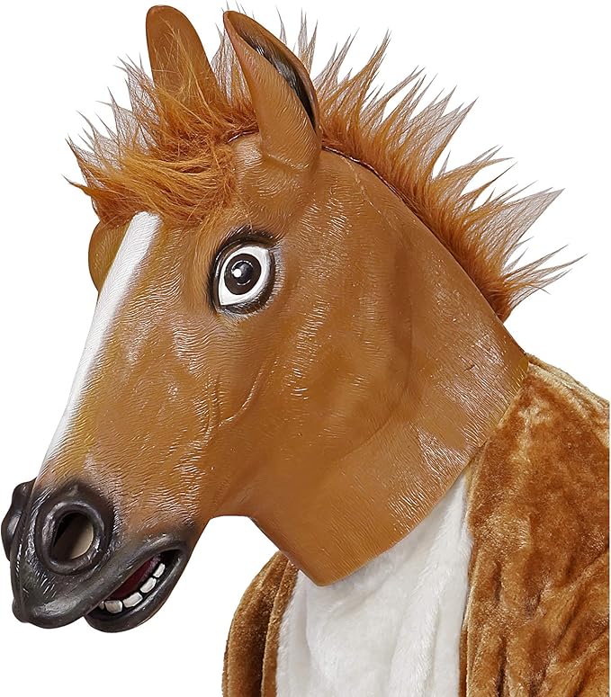 widmann 中性 – 成人全头面具马带毛绒毛