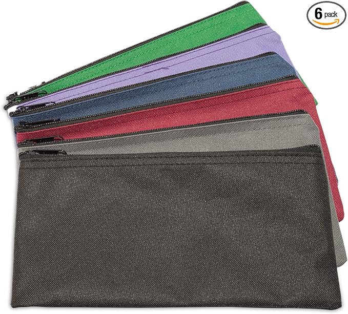 DALIX 拉链钱袋银行袋*存款袋各种颜色 6 件装