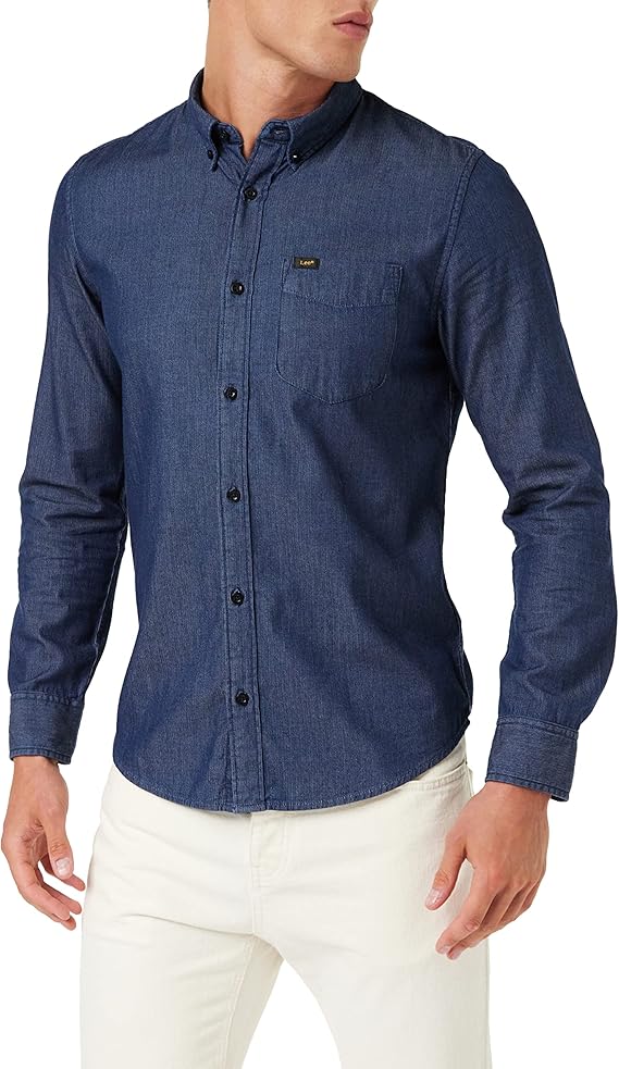 lee 男士纽扣商务衬衫, bleu (blueprint lh), s 【lee】 服饰箱包