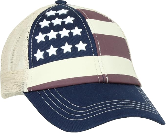 复古usa america 卡车司机帽美国国旗棒球帽,可调节尺码
