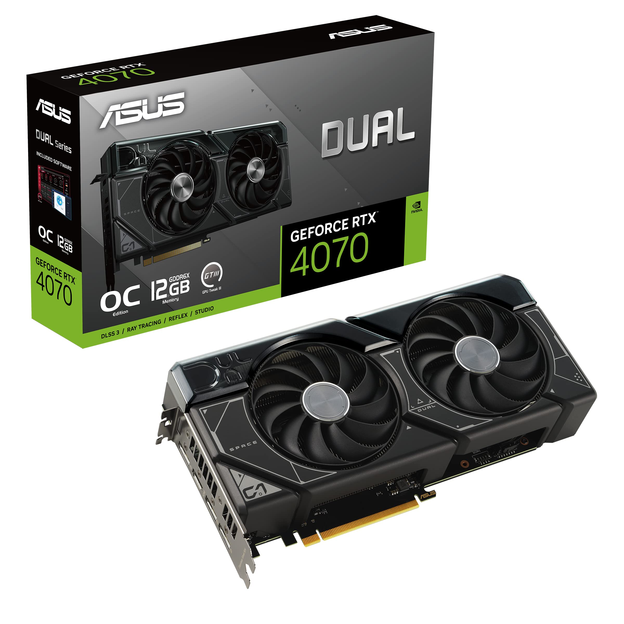 Asus Dual GeForce® RTX 4070OC Edition 12GB GDDR6X,IP5X, Automatic Supreme Technology, 144-hour verification program,HDMI 2.1a,DP 1.4a