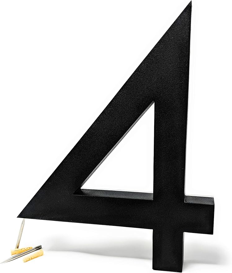 led 房屋数字 | 大型现代灯光 | 柔软的外部发光 | 不锈钢黑色表面