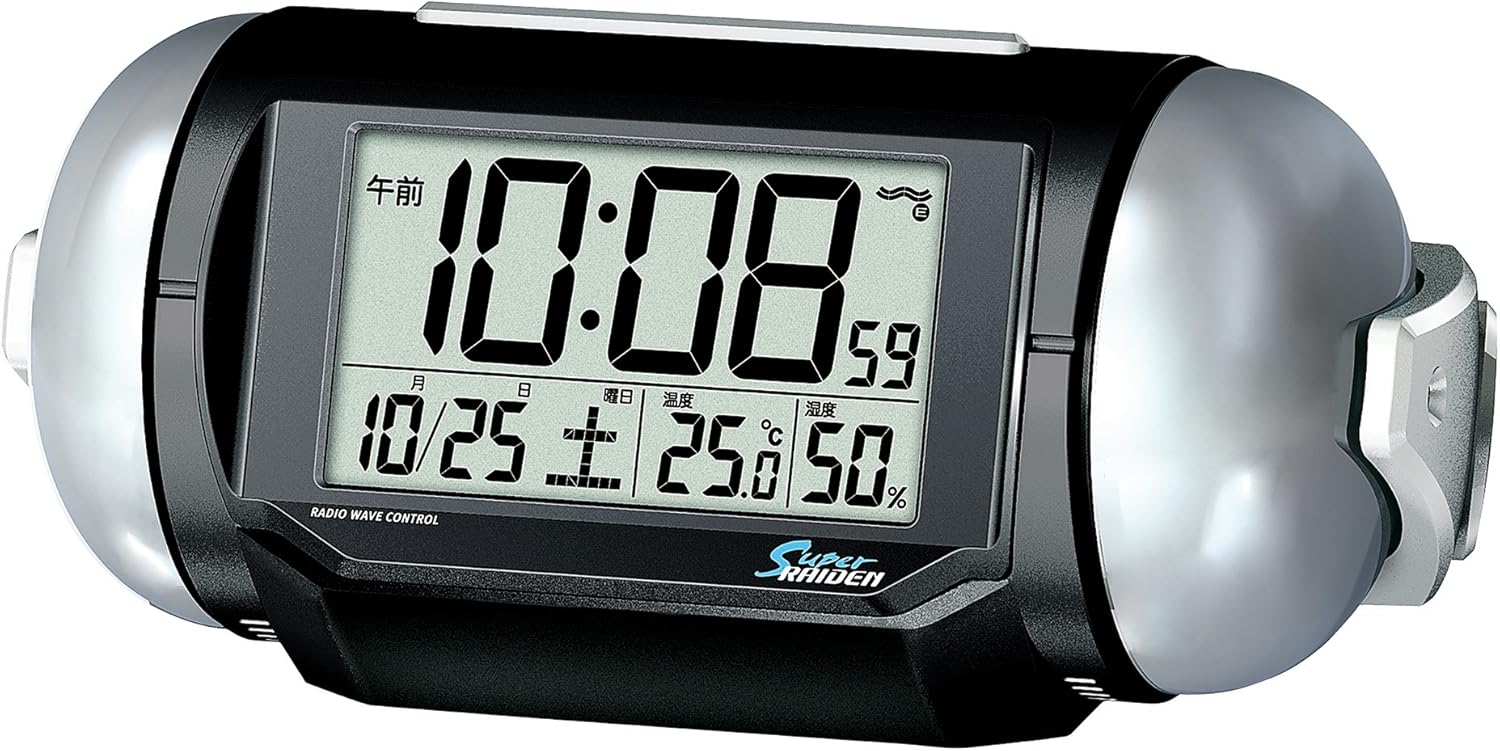 Pyxis ピクシス 目覚まし時計スーパーライデンデジタル電波時計大音量黒 Seiko 精工 价格报价图片