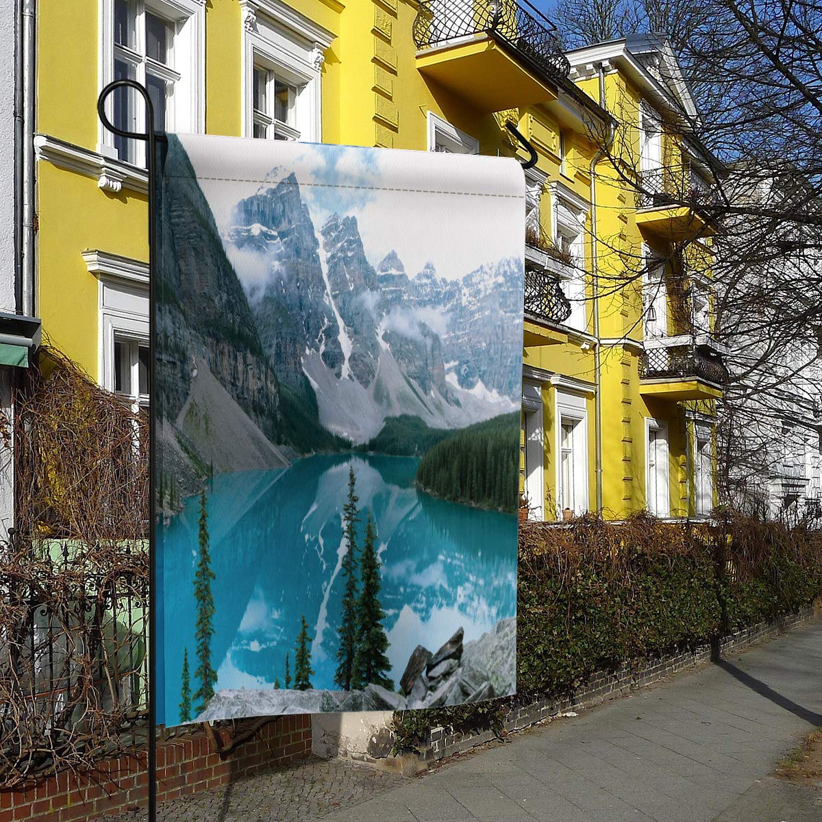 Garden Flag Home Banner Lake & Mountain Forest Wild Nature Scenery Picture Pattern 0.48cm x 45.7cm Small Holiday Garden flag Welcome Garden flag double sided design suitable for all seasons and holida