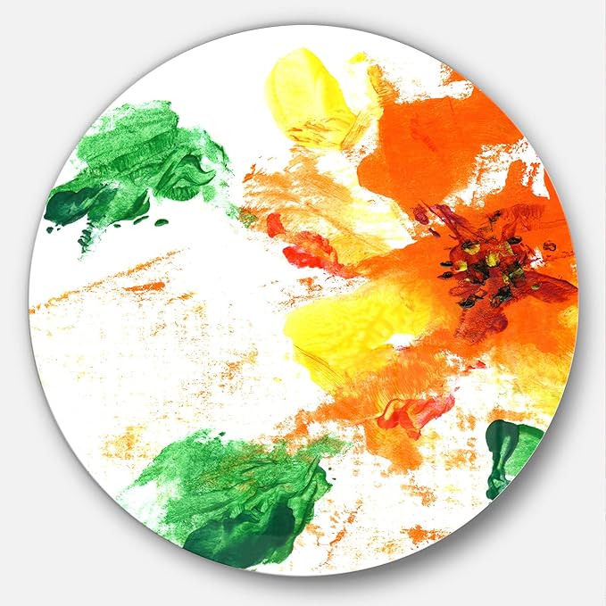 designart mt7235-c11 绘画抽象花卉 - 花卉艺术圆盘 - 圆片,27.