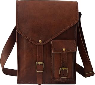 皮革城堡复古邮差包,13 英寸笔记本电脑/macbook 挎包斜挎单肩包中性