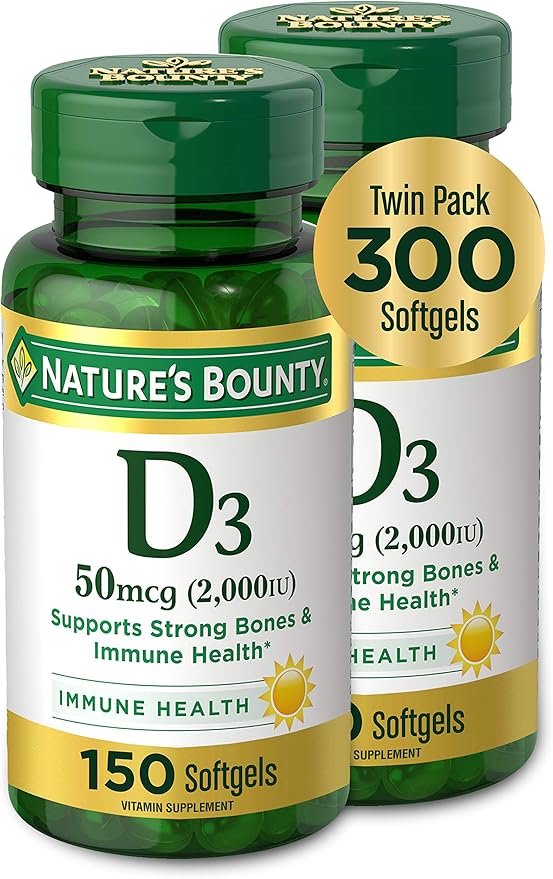 natures bounty 自然之宝 维生素d3补充片,2000iu,50微克/粒*150粒*2