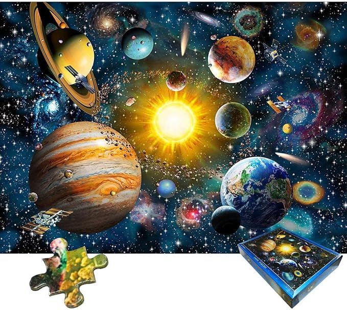 儿童*拼图 1000 片空间宇宙星球拼图 1000 片装儿童*拼图 太空船星