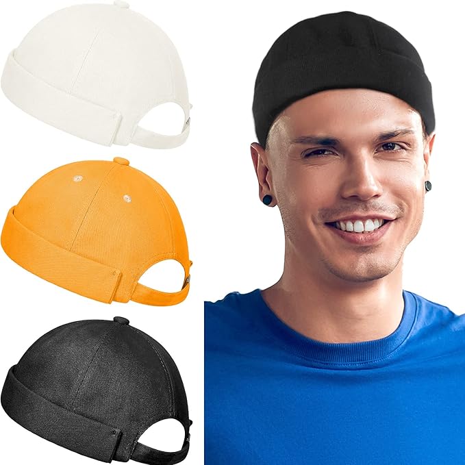 brimless 帽子 docker cap 无帽檐帽 无檐*帽 男式帽卷袖帽 适用于