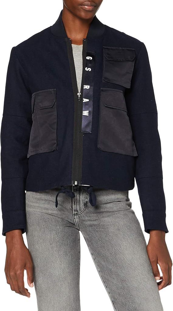 g-star raw 女士3d口袋羊毛飞行员夹克