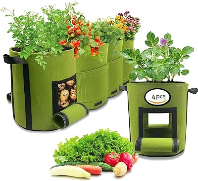 7 升)土豆种植袋,带 2 个接入翻盖,重型加厚无纺布花盆,带加固手柄