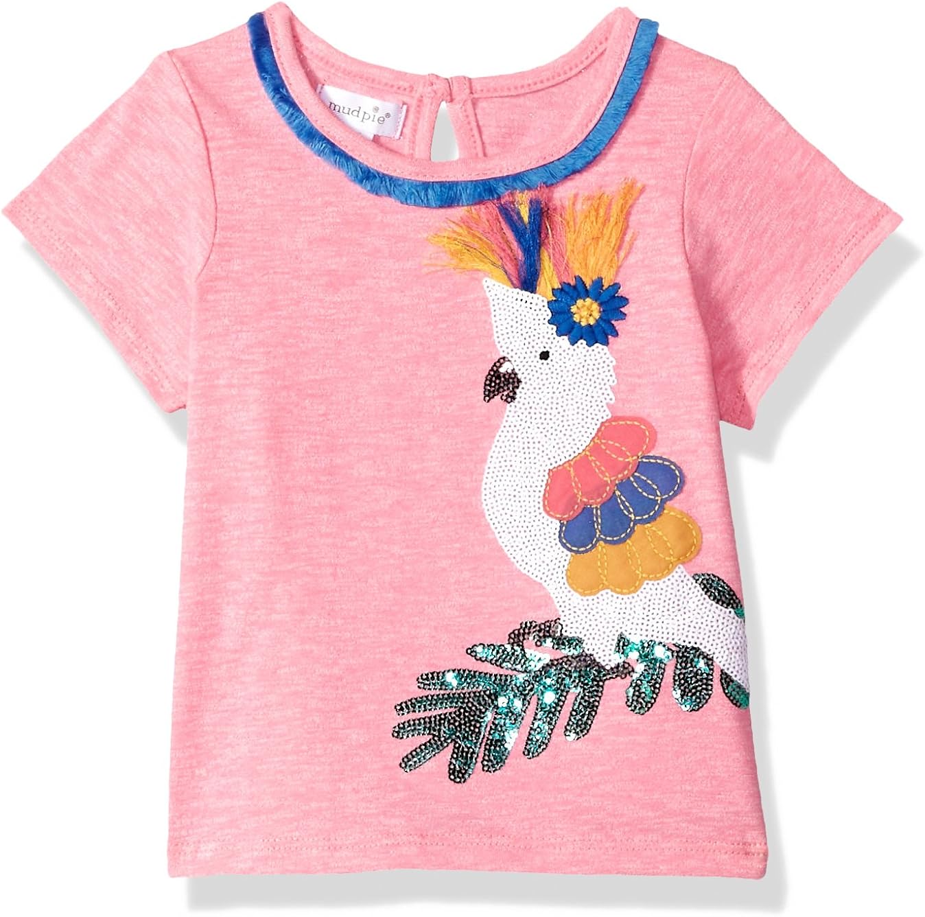 mudpie女婴鹦鹉亮片短袖t恤