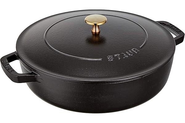 staub staub "blazer saute pan black 26cm" 大型双手铸铁搪瓷锅兼容