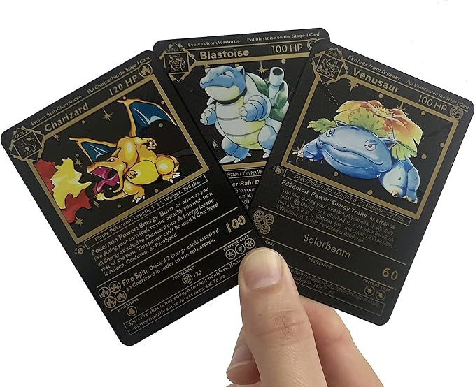 charizard, blastoise &amp; venusaur * 1 版定制金属口袋妖怪卡