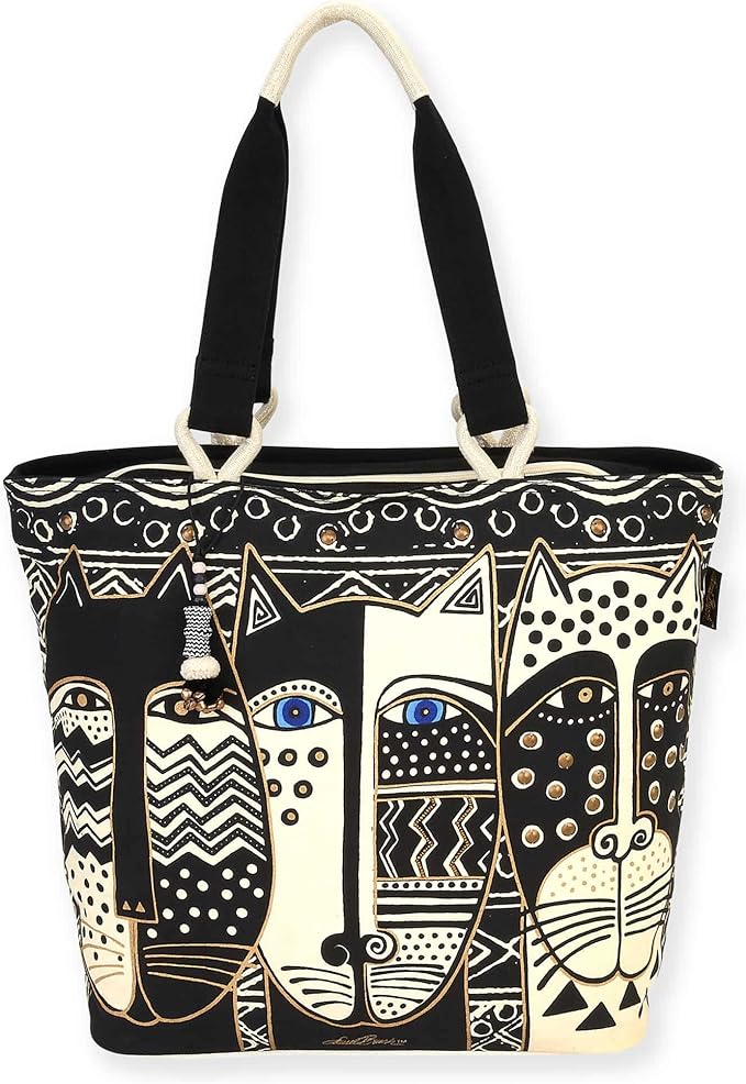 laurelburch野猫黑白单肩手提包205x65x15