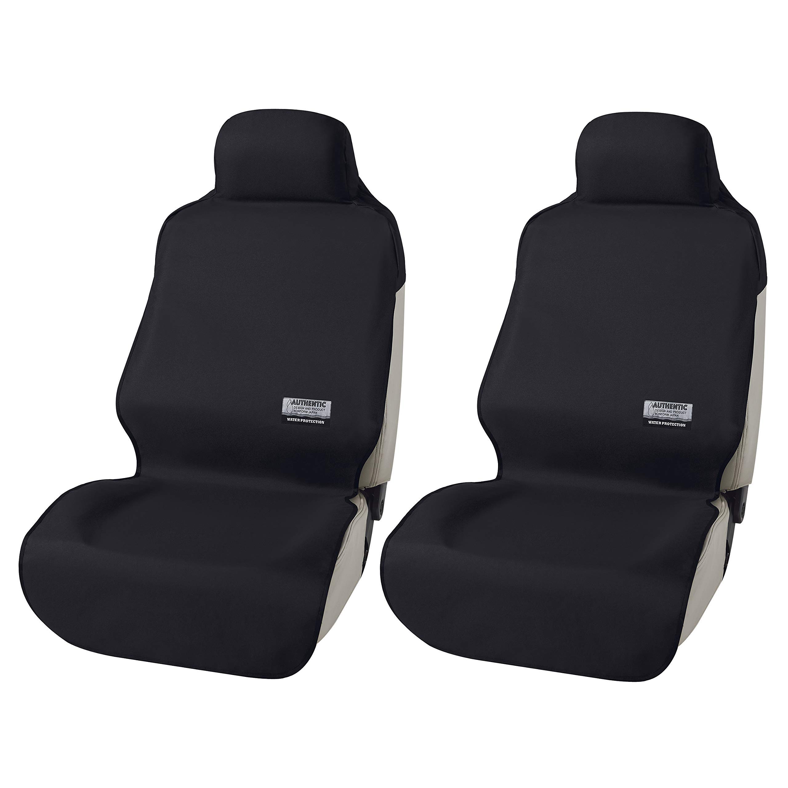 Bonfoam Seat cover Fine Tex Light/regular car front seat 2-sheet set black 4361-70BK