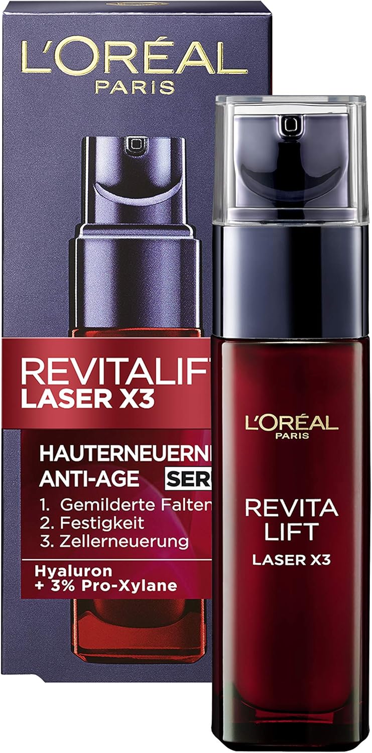 L Oreal Paris 巴黎欧莱雅复颜光学系列 Revitalift Laser X3 玻尿酸锁龄面部精华 三重效果 30ml 亚马逊中国 美容化妆