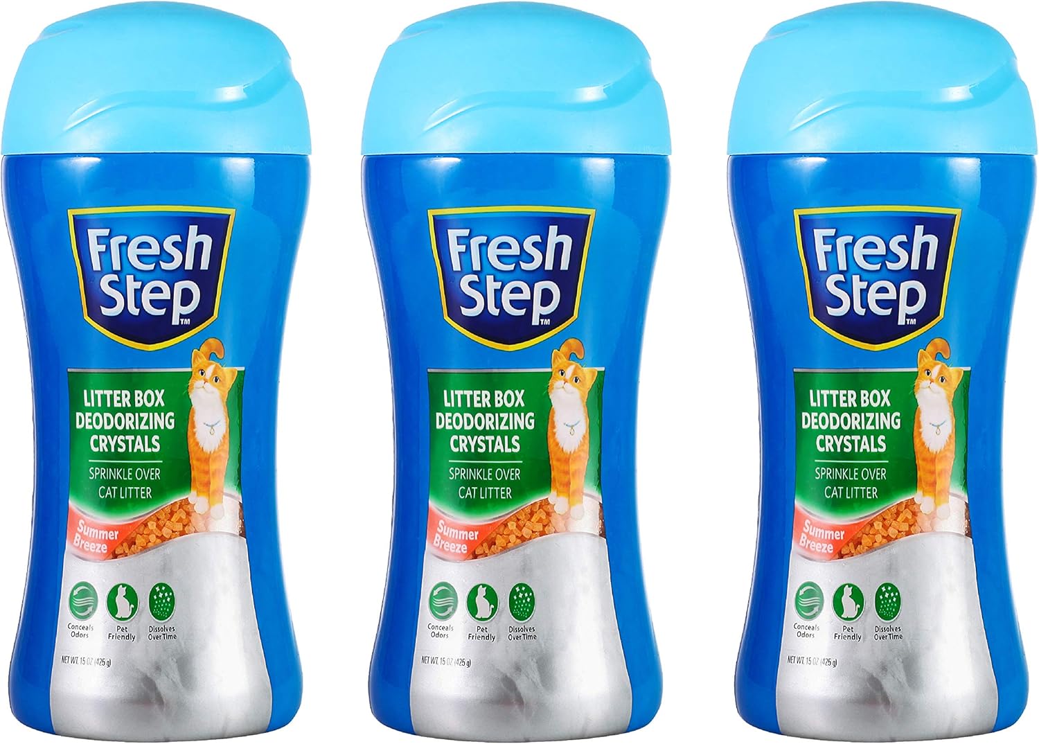  Fresh Step 猫砂水晶多香味 | 猫砂盒*剂，15 盎司 3 Pack 