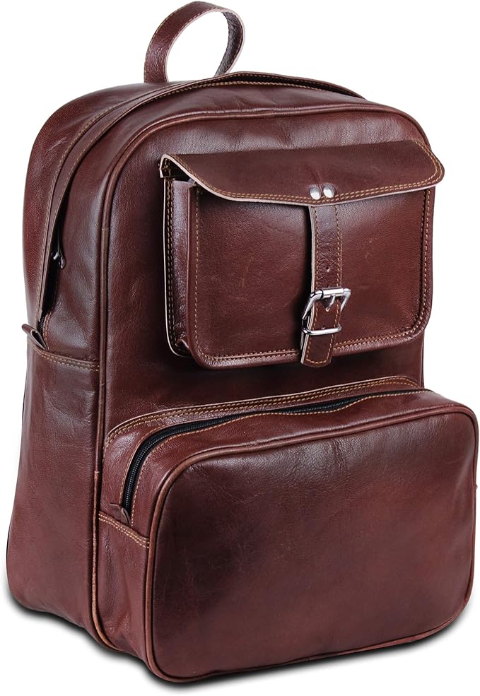 手工艺品世界复古笔记本电脑皮革背包轻质学校书包帆布背包适合 15