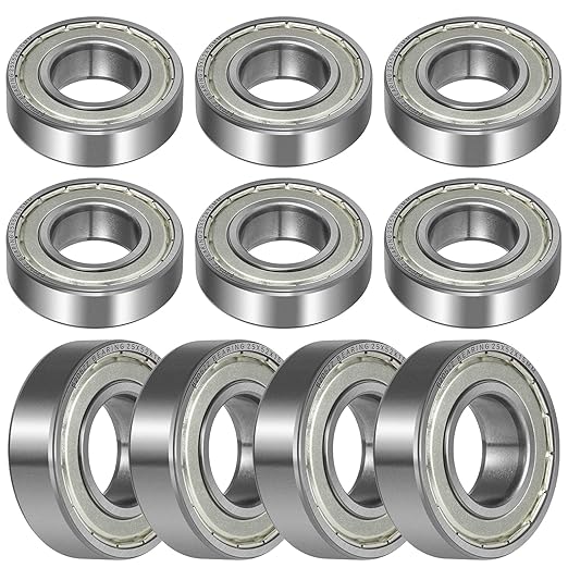 bonbo 10 件 6205zz 双金属密封轴承 25x52x15 mm 钢预润滑深沟球轴承