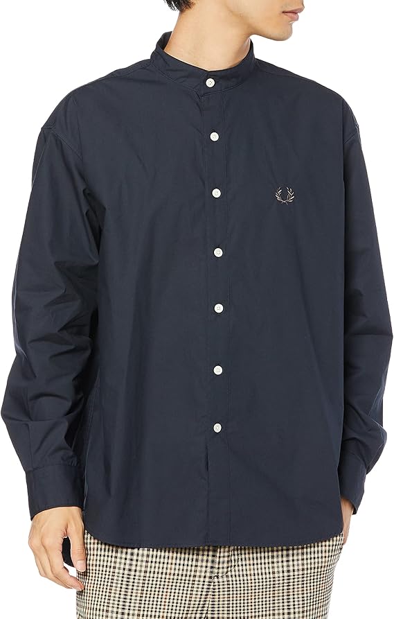 fred perry 衬衫 grandad collar shirt 男士