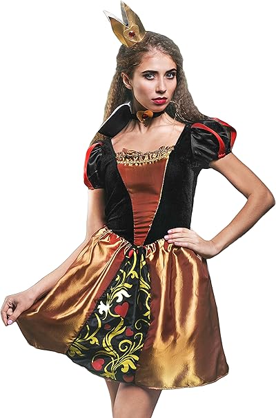 成人女式心形女王服装角色扮演角色扮演神奇地君主装扮服black Gold Red Yellow White Small Medium La Mascarade 服饰箱包 亚马逊中国