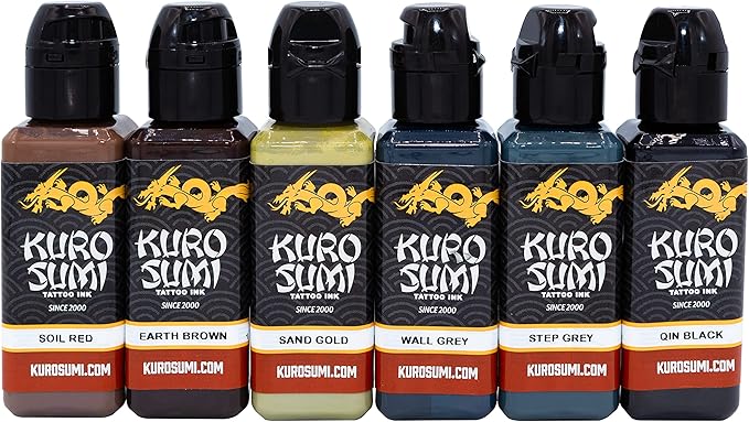 kuro sumi 纹身墨水 - 专业纹身墨水 - 长城墨水套装,1.5 盎司