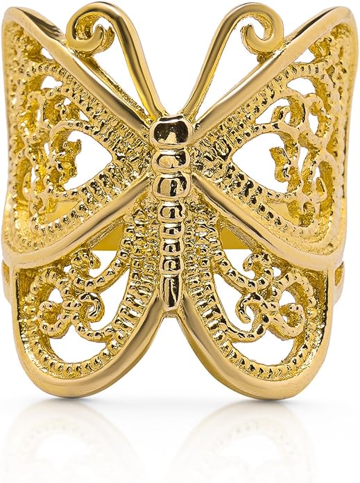 koral jewelry 14k 镀金蝴蝶戒指 : 亚马逊中国: 珠宝首饰