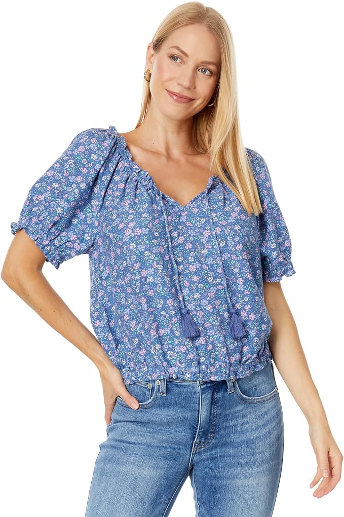 lucky brand 女式短袖印花田园上衣